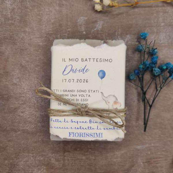 bomboniera sapone artigianale battesimo bimbo